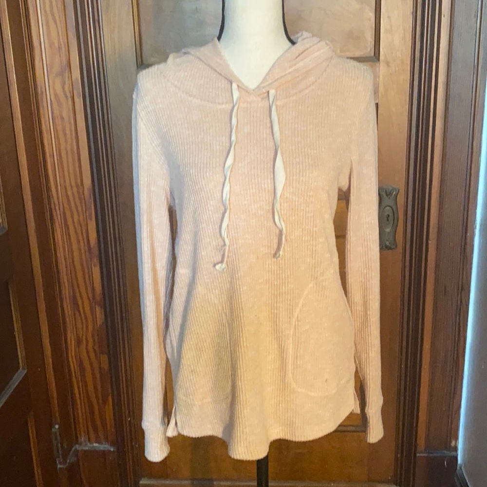 Soft, peach colored hoodie from Saturday Sunday